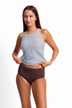 Load image into Gallery viewer, Sunseeker Geomath High Neck Mastectony Tankini Top Blue