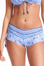 Load image into Gallery viewer, Sunseeker Cowboy Tie Side Boyleg Pant -Blue