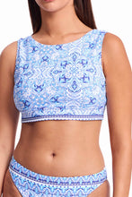 Load image into Gallery viewer, Sunseeker Cowboy Mastectomy Friendly Crop Top - Blue