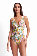 Load image into Gallery viewer, Sunseeker White Lotus Keyhole One Piece - White