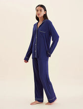 Load image into Gallery viewer, Papinelle Kate Modal Soft Full Length PJ Set (Navy)