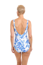Load image into Gallery viewer, Togs 22P3450 Blue Hibiscus Gathered Square Neck (Blue)