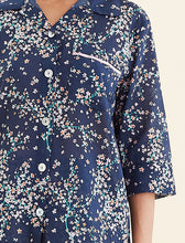 Load image into Gallery viewer, Papinelle Cheri Blossom Crop PJ Set (Navy)