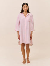 Load image into Gallery viewer, Papinelle Sabine Seersucker Stripe Nightshirt (Pink Lemonade)