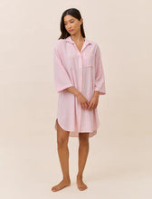Load image into Gallery viewer, Papinelle Sabine Seersucker Stripe Nightshirt (Pink Lemonade)