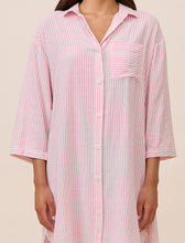 Load image into Gallery viewer, Papinelle Sabine Seersucker Stripe Nightshirt (Pink Lemonade)