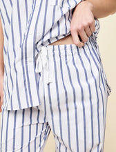 Load image into Gallery viewer, Papinelle Tyler Cotton Full Length PJ Set (White/Navy Stripe)