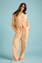 Load image into Gallery viewer, Papinelle Karen Walker Seersucker stripe PJ Set (Orange/Cream)