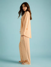 Load image into Gallery viewer, Papinelle Karen Walker Seersucker stripe PJ Set (Orange/Cream)
