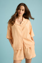 Load image into Gallery viewer, Papinelle Karen Walker Seersucker stripe Boxer PJ Set (Orange/Cream)