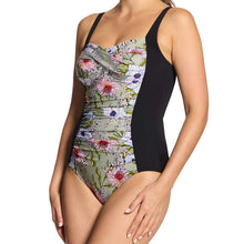 Load image into Gallery viewer, Zoggs Chlorine Resistant Ruched Front Freesia (Black)