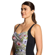 Load image into Gallery viewer, Zoggs Chlorine Resistant Ruched Front Freesia (Black)