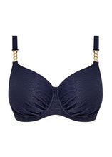Load image into Gallery viewer, Fantasie Azores Uw Gathered Full Cup Bikini Top (Midnight)