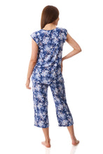 Load image into Gallery viewer, GIVONI - Trieste Flutter Sleeve Capri Pyjama (Navy)