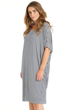 Load image into Gallery viewer, Betty Basics Maui Dress (Navy/White Stripe)