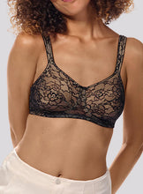 Load image into Gallery viewer, Amoena Camilla Soft Wire Free Mastectomy Bra (Black/Sand)