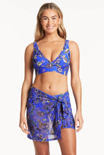 Load image into Gallery viewer, Sea Level Carnivale Short Mesh Sarong Wrap (Cobalt) (Citrus)
