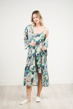 Load image into Gallery viewer, Linens Unlimited Cotton Kimono (Blue Floral)