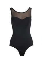 Load image into Gallery viewer, Quayside Mesh Neck Swimsuit (Black) (Blue)
