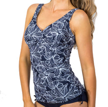 Load image into Gallery viewer, Beachfront by Femme De La Mer Anna Tankini (BF272FV)  Beach Fever (Navy)
