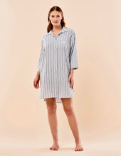Load image into Gallery viewer, Papinelle X Karen Walker Stripe Nightshirt - Sky Blue