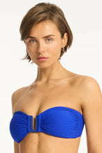 Load image into Gallery viewer, Sea Level Honeycomb U Bar Bandeau Top (Cobalt)