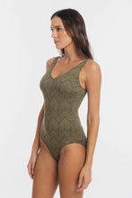 Load image into Gallery viewer, Togs Chiseled V Neck Plunge (Khaki)