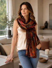 Load image into Gallery viewer, Carmen Kirstein NZ inspired silk scarf (Thermal Acivity)