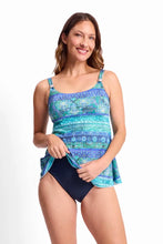 Load image into Gallery viewer, Jantzen Anika Cuff Multi Scoop Tankini Top - Blue