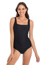 Load image into Gallery viewer, Togs TBO6TH Textured Square Neck One Piece Swimsuit (Black)