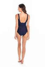 Load image into Gallery viewer, Togs Ribbed Texture Square Neck Swimsuit (Navy)