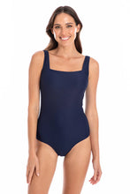 Load image into Gallery viewer, Togs Ribbed Texture Square Neck Swimsuit (Navy)