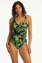 Load image into Gallery viewer, Sea Level Lotus Cross Front One Piece Swimsuit (Black)
