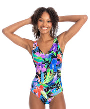 Load image into Gallery viewer, Togs PH09TH Hermes V Neck Plunge One Piece Swimsuit (Multi)
