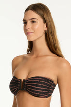 Load image into Gallery viewer, Sea Level Riptide U Bar Bandeau Bikini Top (Black)