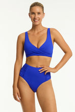 Load image into Gallery viewer, Sea Level Eco Essentials Cross Front Multifit Bikini Top (Cobalt)