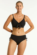 Load image into Gallery viewer, Sea Level Essentials Edit Tie Front DD/E Bikini Top (Black)