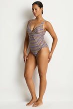 Load image into Gallery viewer, Sea Level Tessera Scoop Back Panel Line One Piece Swimsuit (Cocoa)