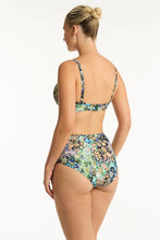 Load image into Gallery viewer, Sea Level Wildflower Cross Front Moulded Cup Bikini Top (Sea)
