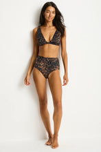 Load image into Gallery viewer, Sea Level Savanna Plunge Bikini Top (Chocolate)