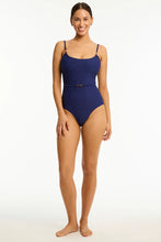Load image into Gallery viewer, Sea Level De Soleil Scoop Neck One Piece (French Navy)