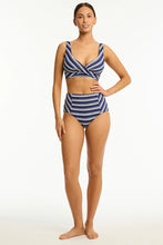 Load image into Gallery viewer, Sea Level Biarritz Cross Front Multifit Bikini Top (French Navy)