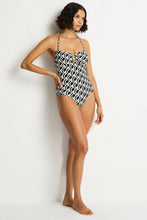 Load image into Gallery viewer, Sea Level Costa U Bar Bandeau One Piece Swimsuit (Black)
