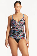Load image into Gallery viewer, Sea Level Bohemia Twist Front Tankini Top DD/E Cup - Black