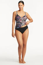Load image into Gallery viewer, Sea Level Bohemia Twist Front Tankini Top DD/E Cup - Black