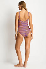 Load image into Gallery viewer, Sea Level Tessera Scoop Back Panel Line One Piece Swimsuit - (Blue)