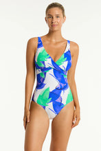 Load image into Gallery viewer, Sea Level Sublime Cross Front One Piece (Cobalt)