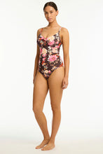 Load image into Gallery viewer, Sea Level Rosewood Tie Front DD/E Swimsuit (Cocoa)
