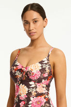 Load image into Gallery viewer, Sea Level Rosewood Tie Front DD/E Swimsuit (Cocoa)