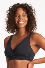Load image into Gallery viewer, Sea Level Eco Essentials Cross Front Multifit Bra (Black) (Night Sky)